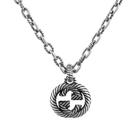 gucci interlocking g necklace silver|Gucci interlocking g necklace gold.